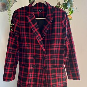 Saint + Sofia Plaid Double-Breasted Women's Blazer